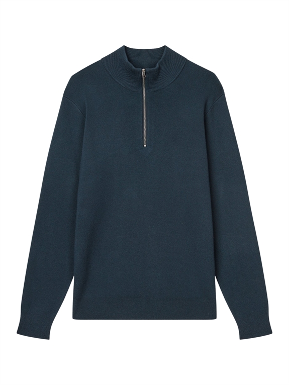Mads Nørgaard Urban Chase Half Zip Knit - Sky Captain
